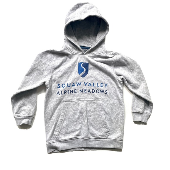 Squaw Valley Hoodie Kids 4-6 Gray Alpine Meadows Ski CA Rare Sweatshirt Vintage